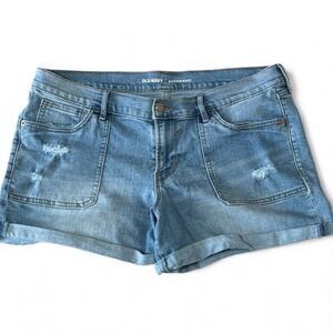 Old Navy Women's Size-12‎  Boyfriend Denim Shorts Distressed Cuffed Blue Classic